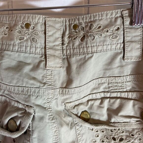 Anthro Hei Hei Khaki Eyelet Trim Capri Pan… - Picture 9 of 11